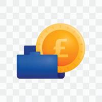 3d icon realistic render style of money in the folder, metaphor for saving and investing or managing budget and expenses. Can be used for websites, apps, ads, posters, banners, brochures, corporate vector