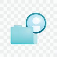 Vector icon with 3d render style of folders and profiles, metaphors for storing, archiving and organizing user data and personal information. Can be used for ads, poster, startup apps, banner, website