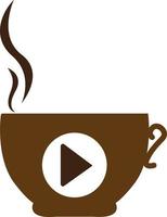 plantilla de diseño de logotipo de medios de café. diseño de logotipo de café y juego. vector