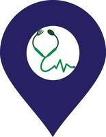 Medical food vector logo template. This design use stethoscope symbol. Suitable for health.