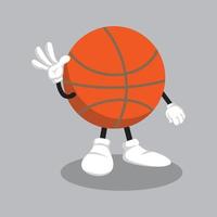 mascota de baloncesto con diferentes emociones ambientadas en un vector de estilo de dibujos animados. personaje divertido ilustración de la figura. emojis de personajes emoticono de dibujos animados.