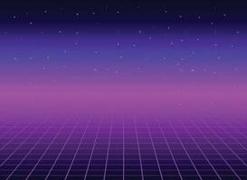 Retro 80s sci-fi futuristic style background. Vector retro futuristic synth wave illustration in 1980s posters style. Retro Nostalgic vaporwave cyberpunk artwork with vibrant neon colors