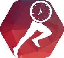 hora correr vector logo modelo. esta diseño utilizar reloj y para símbolo. adecuado para gestión.