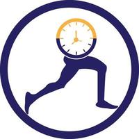 hora correr vector logo modelo. esta diseño utilizar reloj y para símbolo. adecuado para gestión.