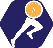 hora correr vector logo modelo. esta diseño utilizar reloj y para símbolo. adecuado para gestión.