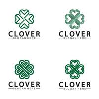 Four Leaf Clover Ornamental Logo Template Illustration Design. vector