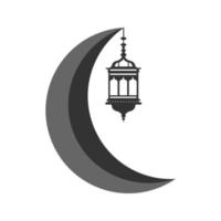 Ramadan icon moon and lantern design vector