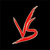 VS icon, versus battle icon sign logo symbol red design black background vector