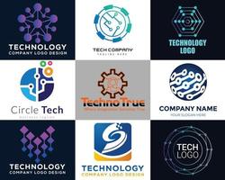 Modern technology logo design template vector file