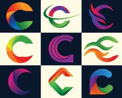 C initial Tech logo vector set. Letter C logo design template, Technology, and digital logotype.