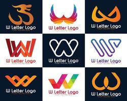 Initial letter W logo collection vector design template. Letter W logo icon design template elements.
