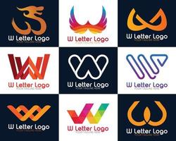 Initial letter W logo collection vector design template. Letter W logo icon design template elements.