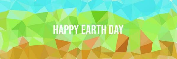 A colorful background with the words happy earth day in white letters. vector