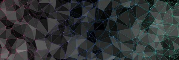 Abstract dark geometric background with triangle shape pattern and molecular vector