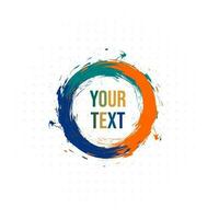 A circle brush with the word your text in the middle vector