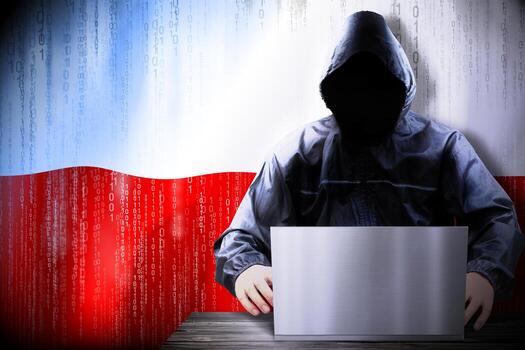 anónimo encapuchado hacker y bandera de Polonia, binario código - ciber ataque concepto foto
