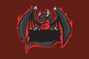 DARKNESS DRAGON MASCOT LOGO vector