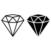 diamante icono vector colocar. piedra preciosa ilustración firmar recopilación. joya símbolo.