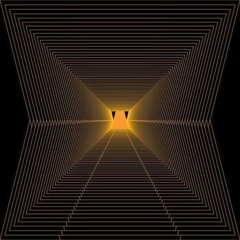 elegance gold color multi lines geometric pattern on black background vector