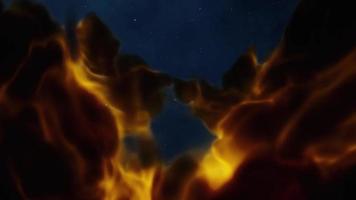 maravilloso nebulosa enfocar afuera, espacio vuelo, 4k video