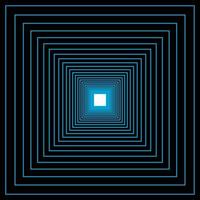 electronic blue light square geometric technology style in black background and white exit tunnel vector