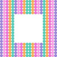sweet pastel color frame picture with copy space on white background. circle polkadot seamless pattern for wallpaper and gift paper vector