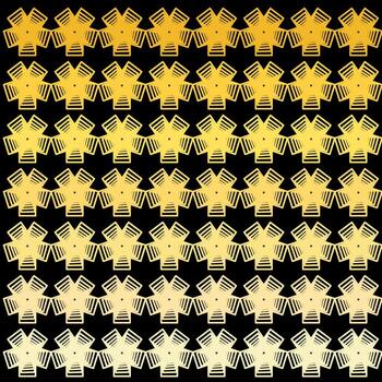 golden gold square star geometric multi lines seamless pattern gradiant color. Isometric abstract elegance design with black background vector