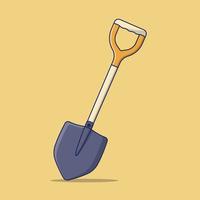 Shovel shaped vector icon. Spade vector symbol. Cartoon Shovel flat vector design, shovel icon vector design.