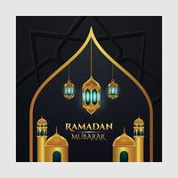 Eid Mubarak Greeting Square Banner And Social Media Post vector