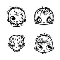 Looking for something cute and creepy Check out our kawaii zombie head collection. Each one Hand drawn with love, these illustrations are sure to bring some undead fun to your project vector