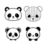 añadir algunos juguetón panda poder a tu proyecto con nuestra linda kawaii panda cabeza logo recopilación. mano dibujado con amar, estos ilustraciones son Por supuesto a añadir un toque de monería y encanto vector