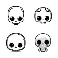 Add a touch of cute creepiness to your project with our cute kawaii skull head logo collection. Hand drawn with love, these illustrations are sure to add a unique and playful twist vector