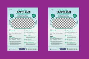 Modern and Corporate healthcare cover a4 template design. vector