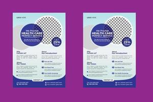 Modern and Corporate healthcare cover a4 template design. vector