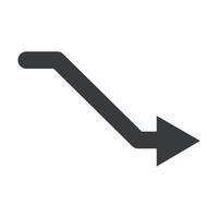 curva flecha icono diseño vector