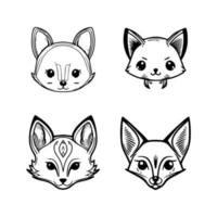 Get ready to slyly charm with our cute kawaii fox head collection. Hand drawn with love, these illustrations are sure to add a touch of whimsy to your project vector