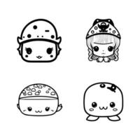 Dive into cuteness overload with our cute kawaii marine head collection set, all Hand drawn in line art style. These illustrations are perfect for adding a touch of playful sea life to your project vector