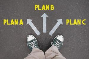 plan a, plan b, plan C - piernas con entrenador Zapatos foto