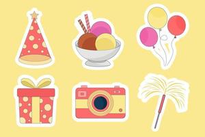 Flat vector party element collections illustration simple fun and elegant design