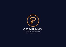 Creative letter P simple elegant logo design concept. Initial symbol for corporate business identity. Alphabet vector element