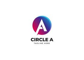 Initial A Letter Logo Design with Gradient Circle Shape. Alphabet vector element