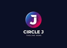 Initial J Letter Logo Design with Gradient Circle Shape. Alphabet vector element