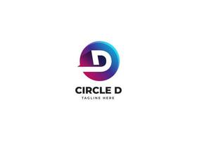 Initial D Letter Logo Design with Gradient Circle Shape. Alphabet vector element