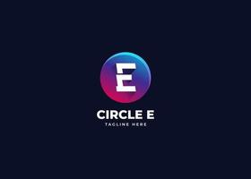 Initial E Letter Logo Design with Gradient Circle Shape. Alphabet vector element
