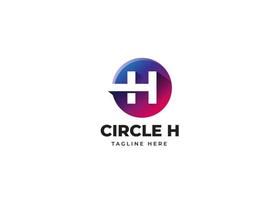 Initial H Letter Logo Design with Gradient Circle Shape. Alphabet vector element