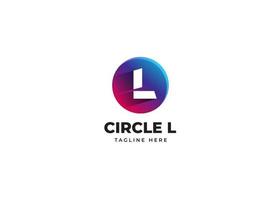 Initial L Letter Logo Design with Gradient Circle Shape. Alphabet vector element