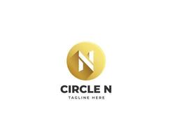 Initial N Letter Logo Design with Luxury Circle Shape. Alphabet vector element