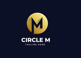 Initial M Letter Logo Design with LuxuryCircle Shape. Alphabet vector element