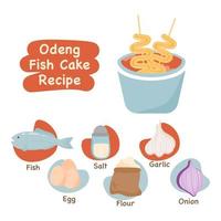 odeng fish cake illustration recipe concept vector