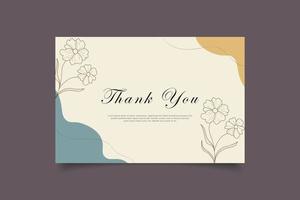 thank you card template design vector